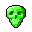 green skull decoration